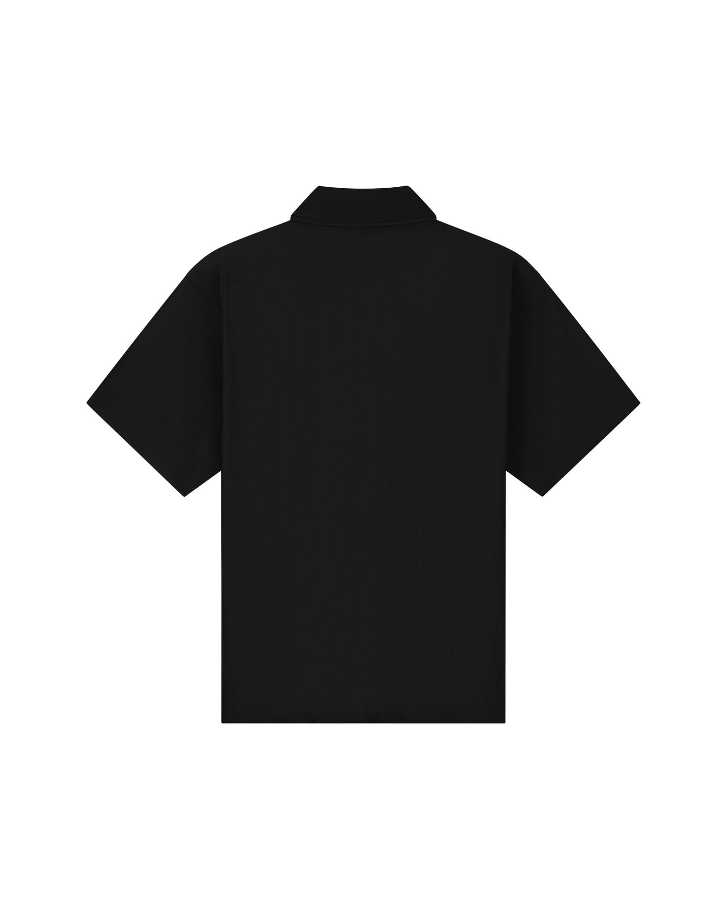 Ribbed Camp Collar Shirt Black