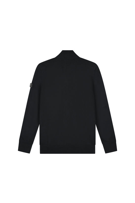 Knitted Quarter Zip Black