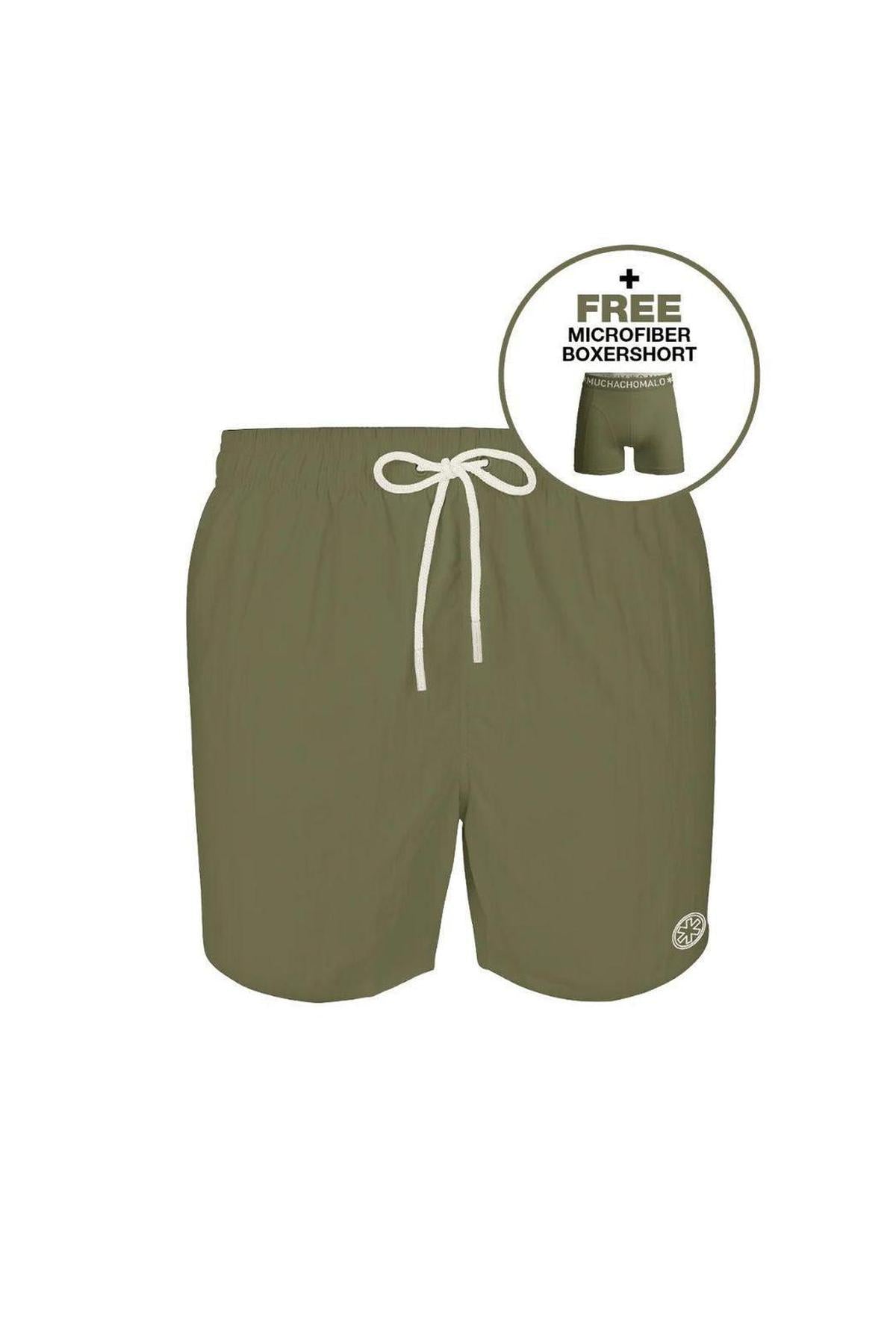 Men Swimshort Solid Olive Green
