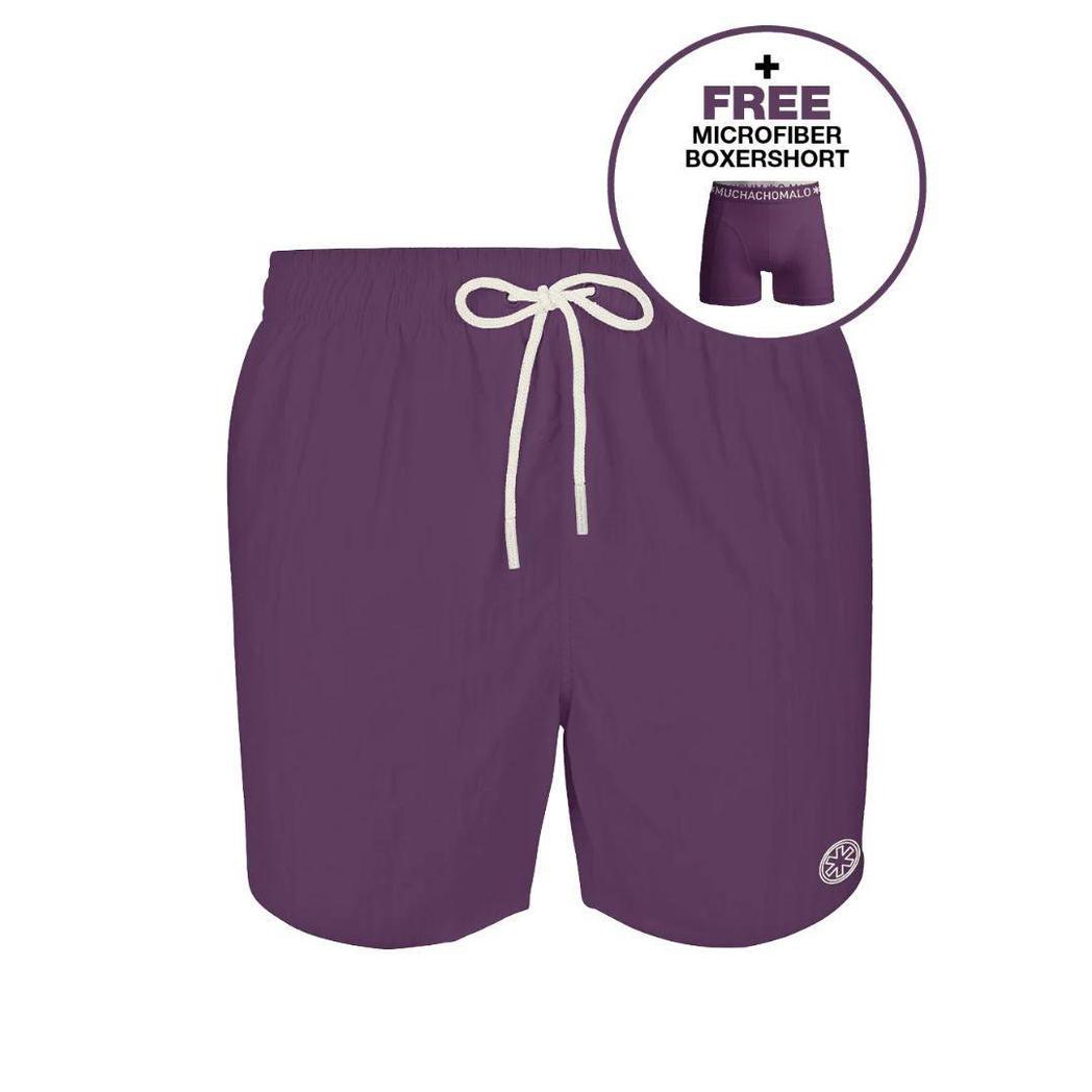 Men Swimshort Solid Purple-Muchachomalo-Mansion Clothing