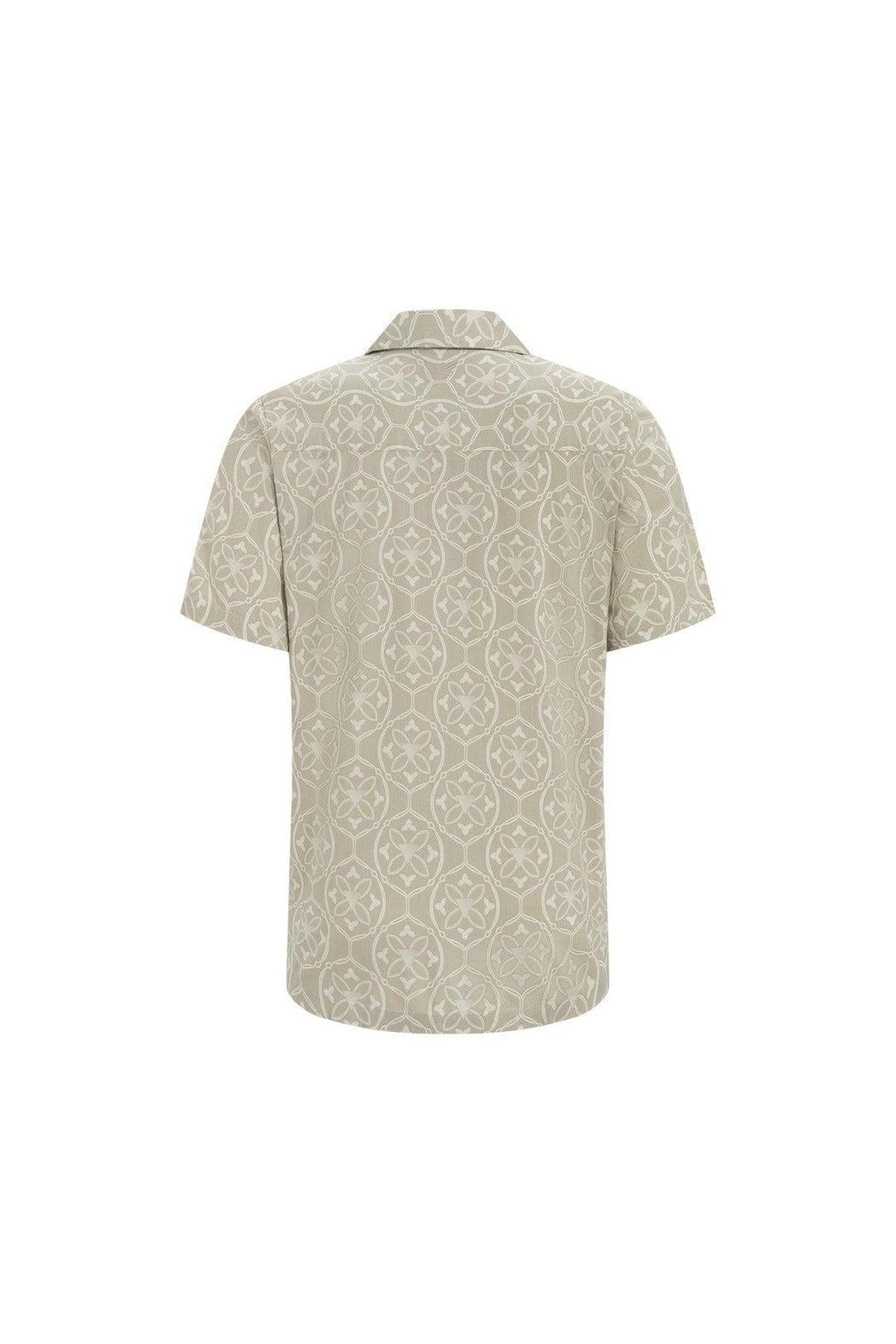 Monogram Shortsleeve Shirt - Sand-Pure Path-Mansion Clothing
