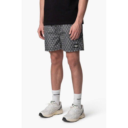 Monogram Swimshorts Anthracite/White-Quotrell-Mansion Clothing