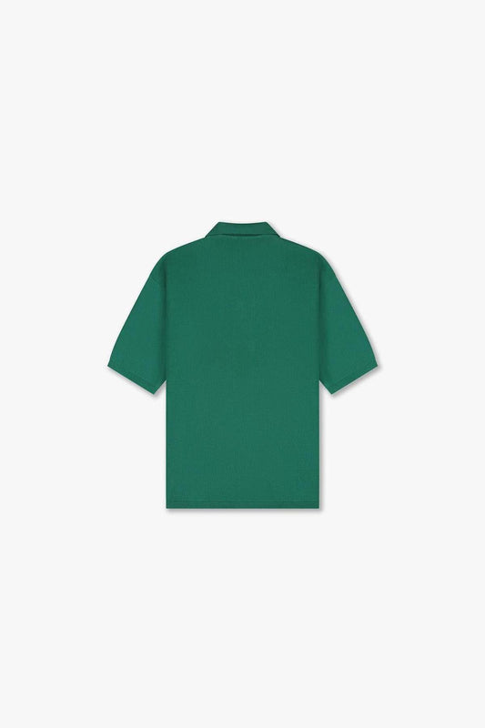 Nombre Knit Polo Forest Green