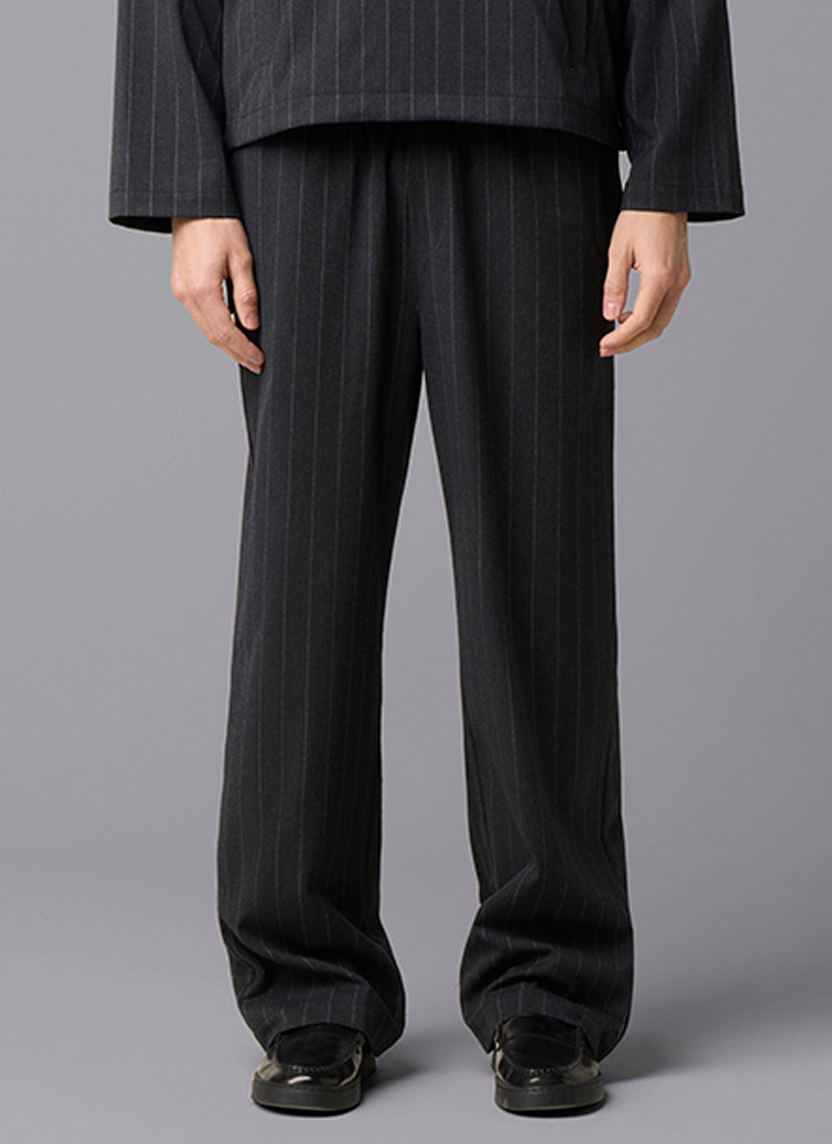 Pin Stripe Joggers Black