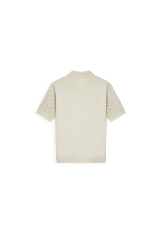 Openwork Knitted Polo Sand