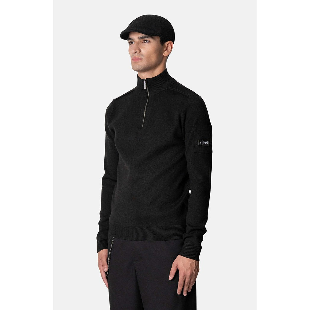 Palace Knitted Halfzip Black-Quotrell-Mansion Clothing