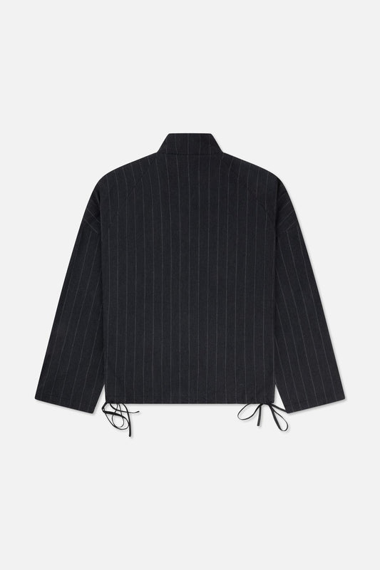 Pin Stripe Funnel Black