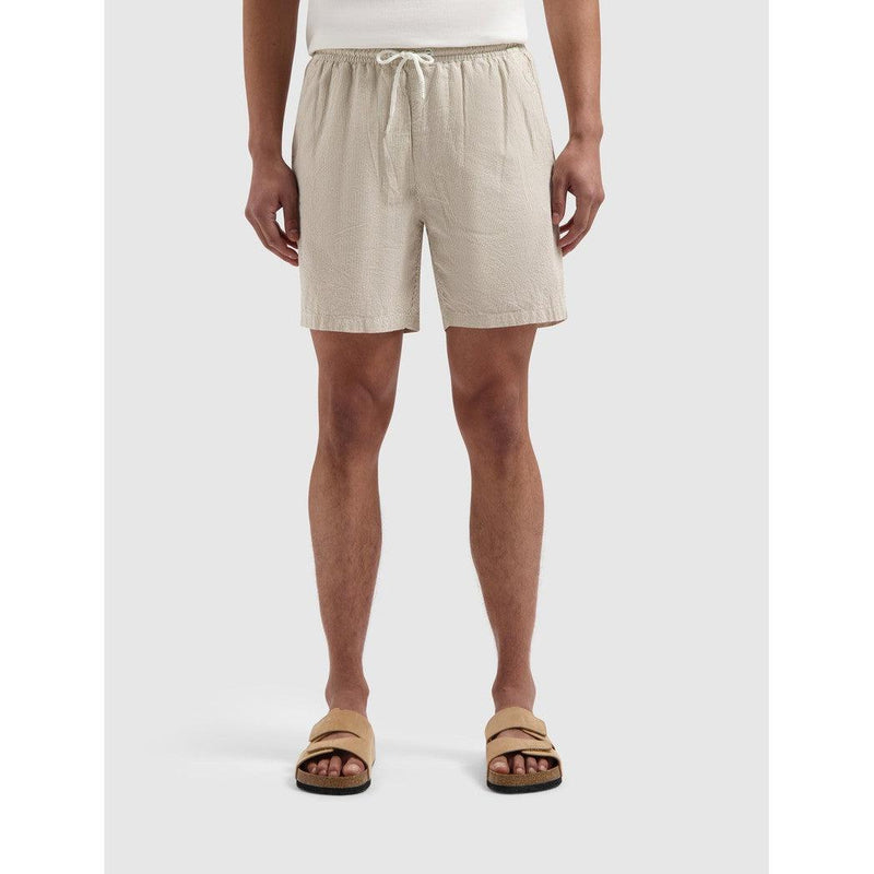 Pinstripe Shorts - Taupe-Pure Path-Mansion Clothing