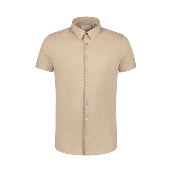 Piqué Shortsleeve Shirt - Sand-Pure Path-Mansion Clothing