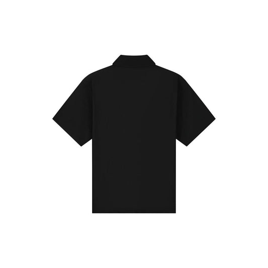 Ribbed Camp Collar Shirt Black