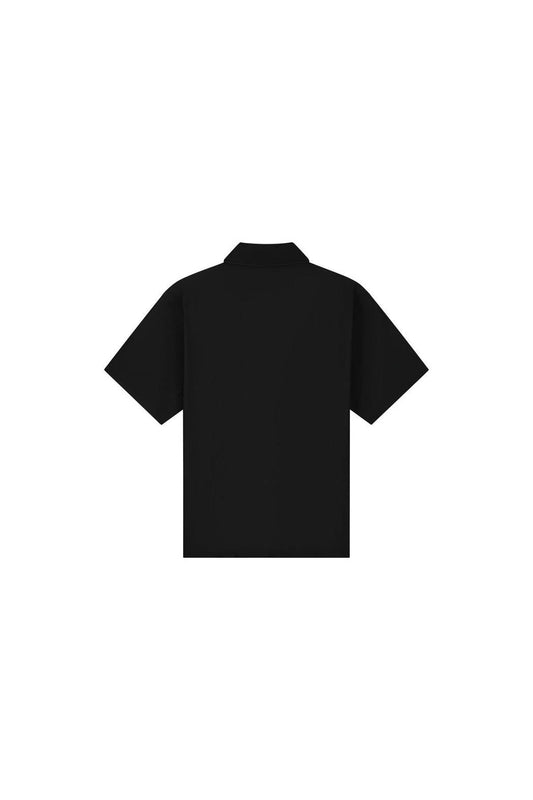 Ribbed Camp Collar Shirt Black