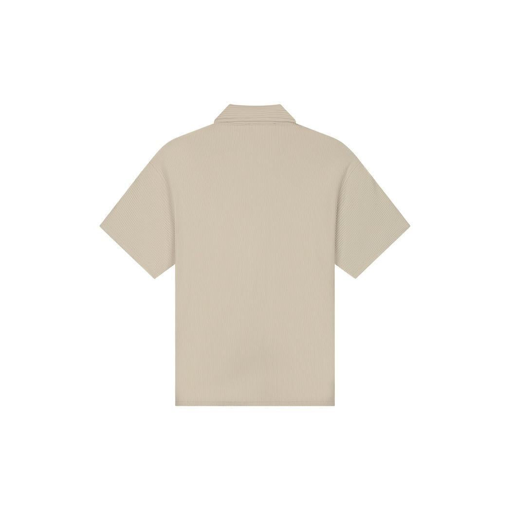 Ribbed Camp Collar Shirt Light Taupe-Malelions-Mansion Clothing