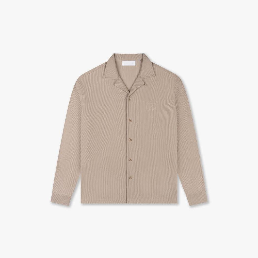 Ribbed Longsleeve Shirt Sand-CROYEZ-Mansion Clothing