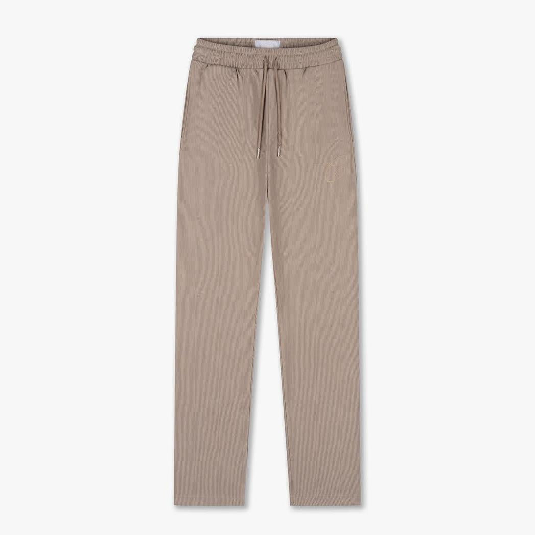 Ribbed Straight Leg Pants Sand