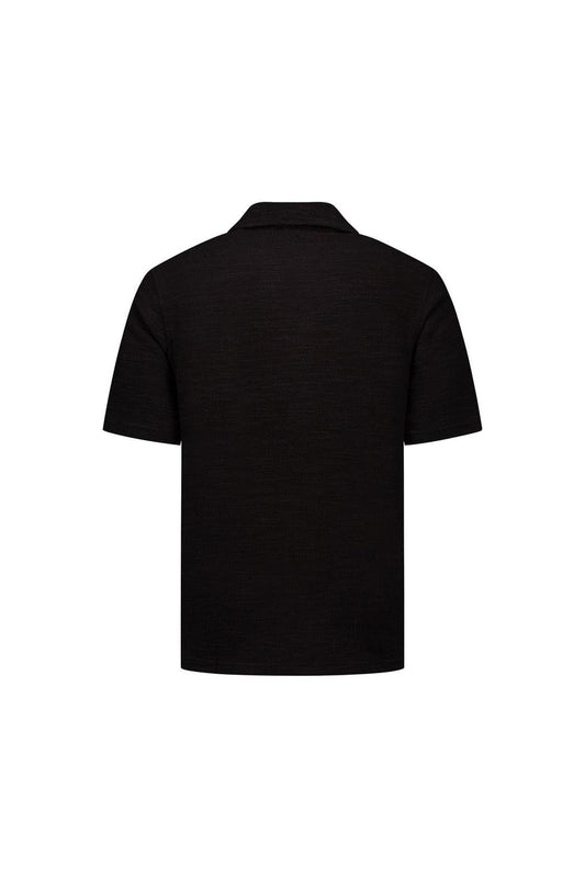 Short Sleeve Bouclé Palm Shirt Black
