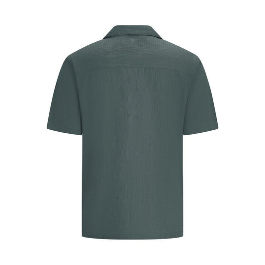 Short Sleeve Seersucker Shirt Faded Green-Pure Path-Mansion Clothing