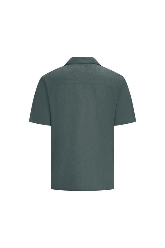 Short Sleeve Seersucker Shirt Faded Green