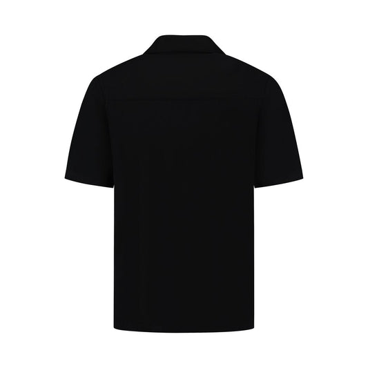 Short Sleeve Twill Shirt Black-Pure Path-Mansion Clothing