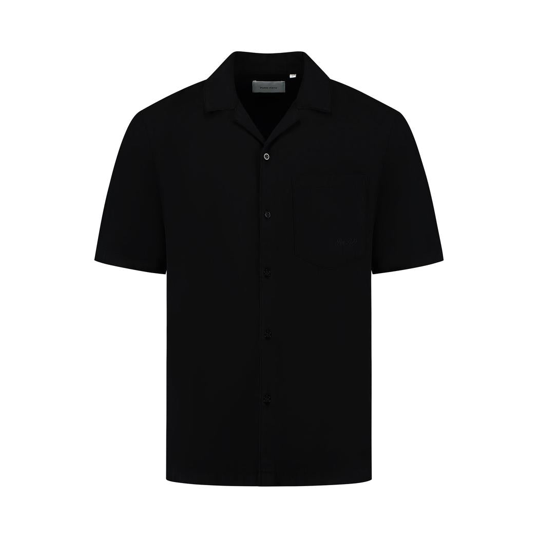 Short Sleeve Twill Shirt Black