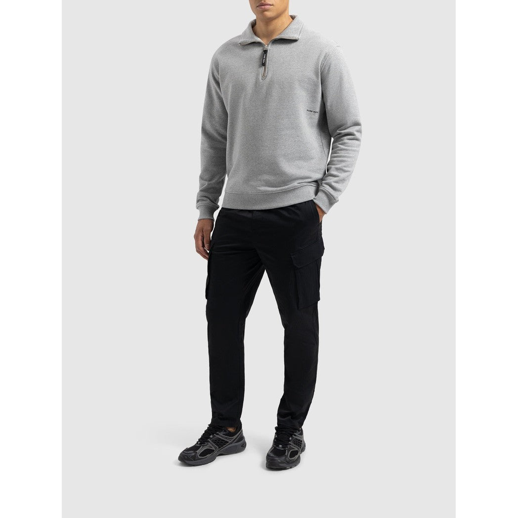 Sideline Wordmark Halfzip Sweater Grey