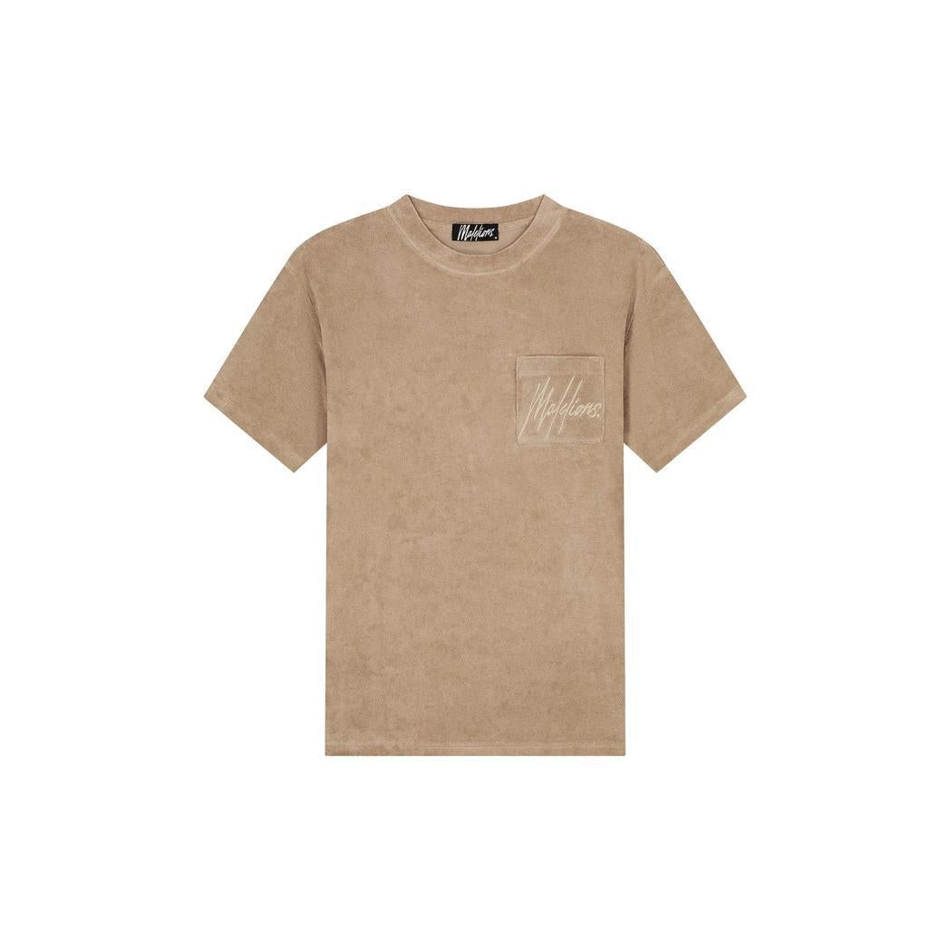 Signature Towelling T-Shirt Taupe-Malelions-Mansion Clothing