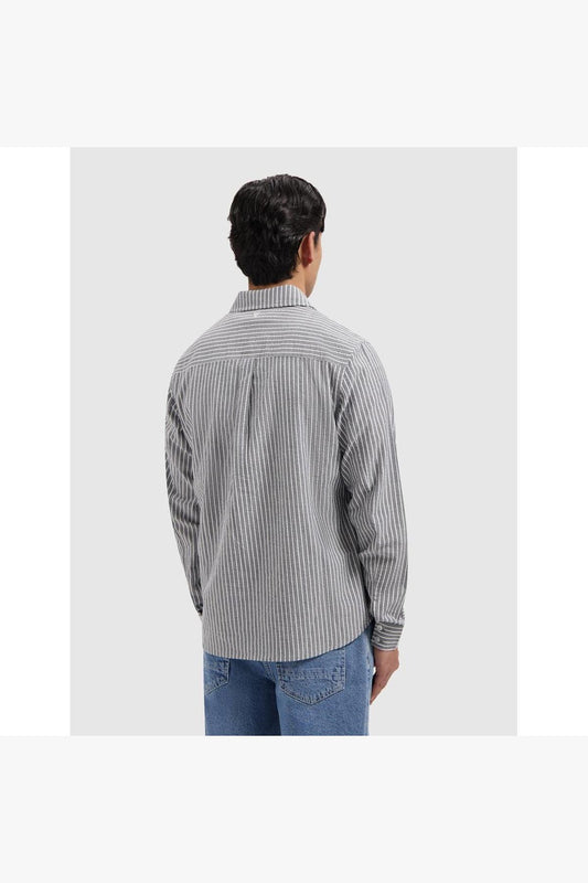 Striped Cotton Longsleeved Shirt Dark Navy