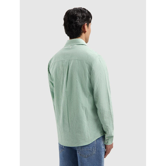 Striped Cotton Longsleeved Shirt Emerald