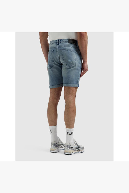 The Miles Slim Fit Short Denim Mid Blue