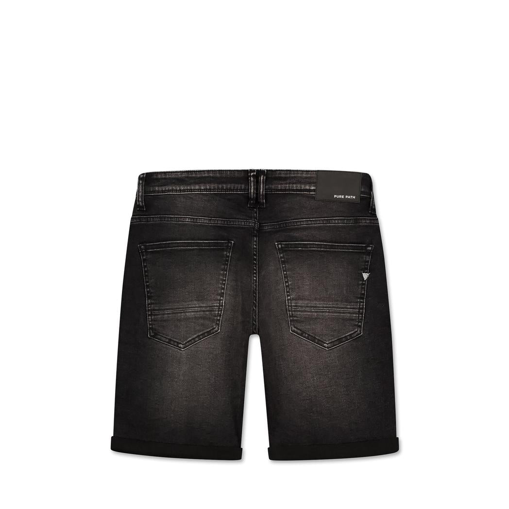 The Miles Slim Fit Shorts Denim Dark Grey-Pure Path-Mansion Clothing