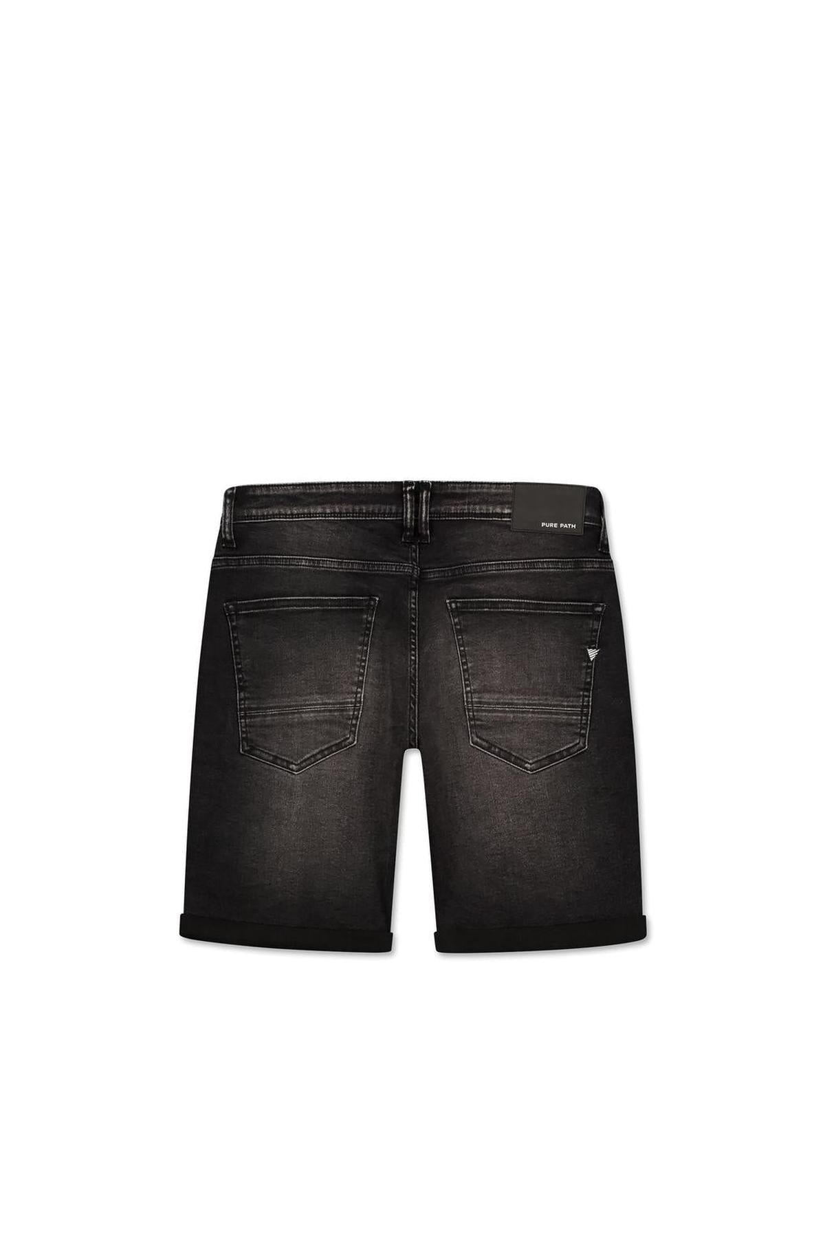 The Miles Slim Fit Shorts Denim Dark Grey