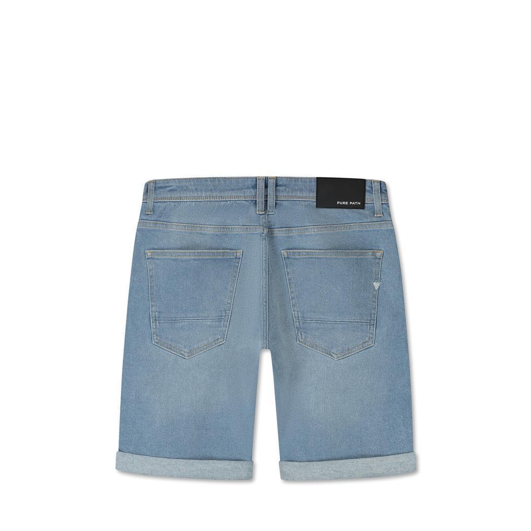 The Miles Slim Fit Shorts Denim Light Blue
