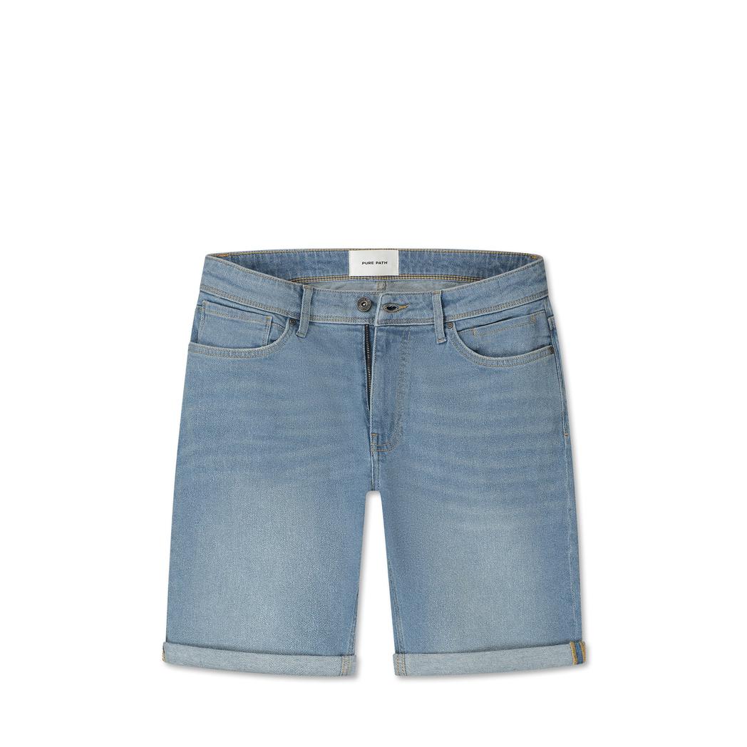 The Miles Slim Fit Shorts Denim Light Blue