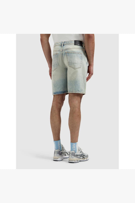 The Owen Regular Fit Short Denim Blue Green