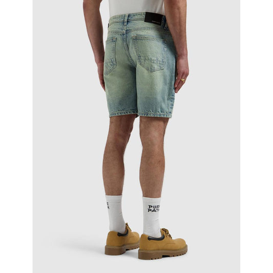 The Owen Regular Fit Short Denim Blue Green-Pure Path-Mansion Clothing