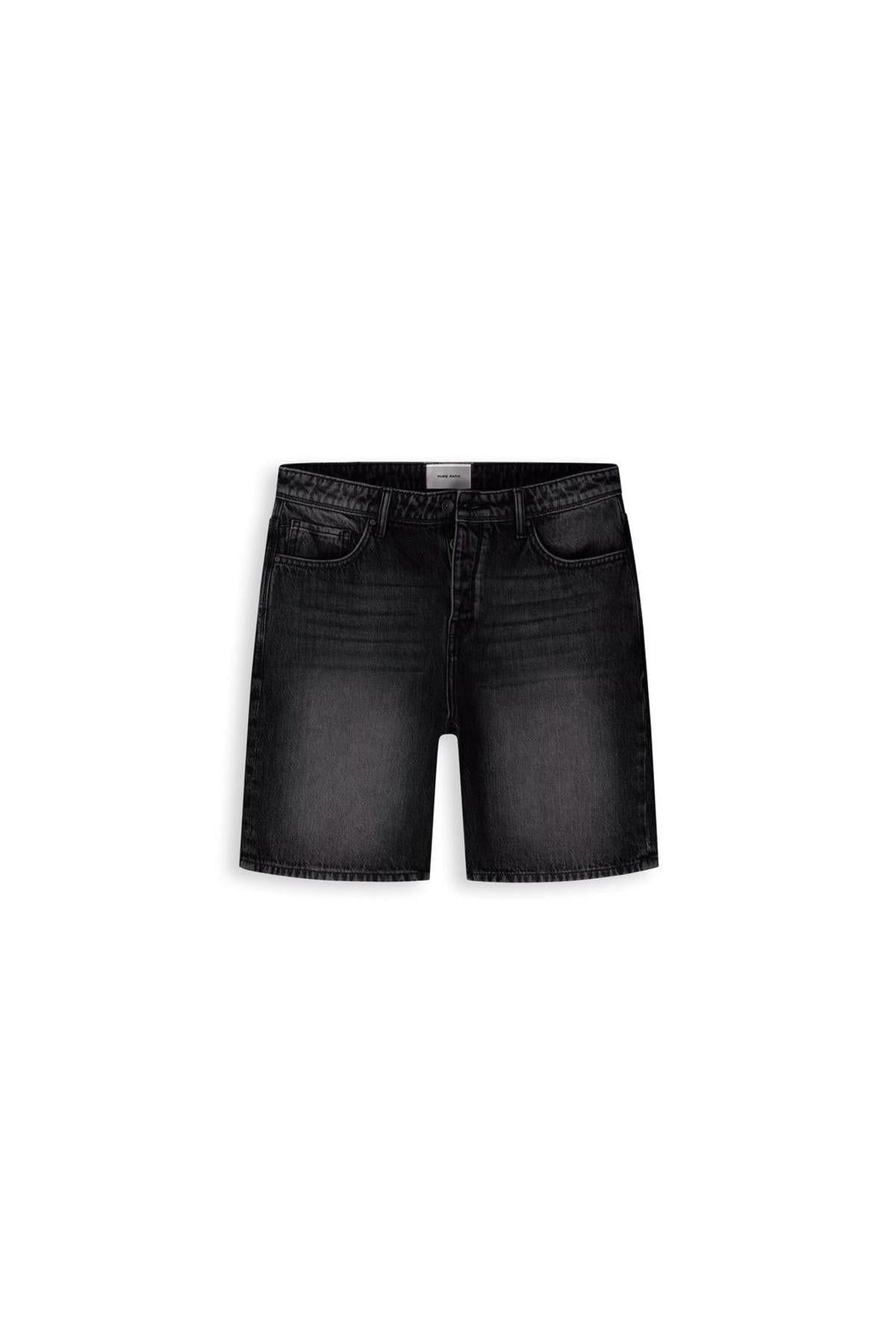 The Owen Regular Fit Short Denim Dark Grey