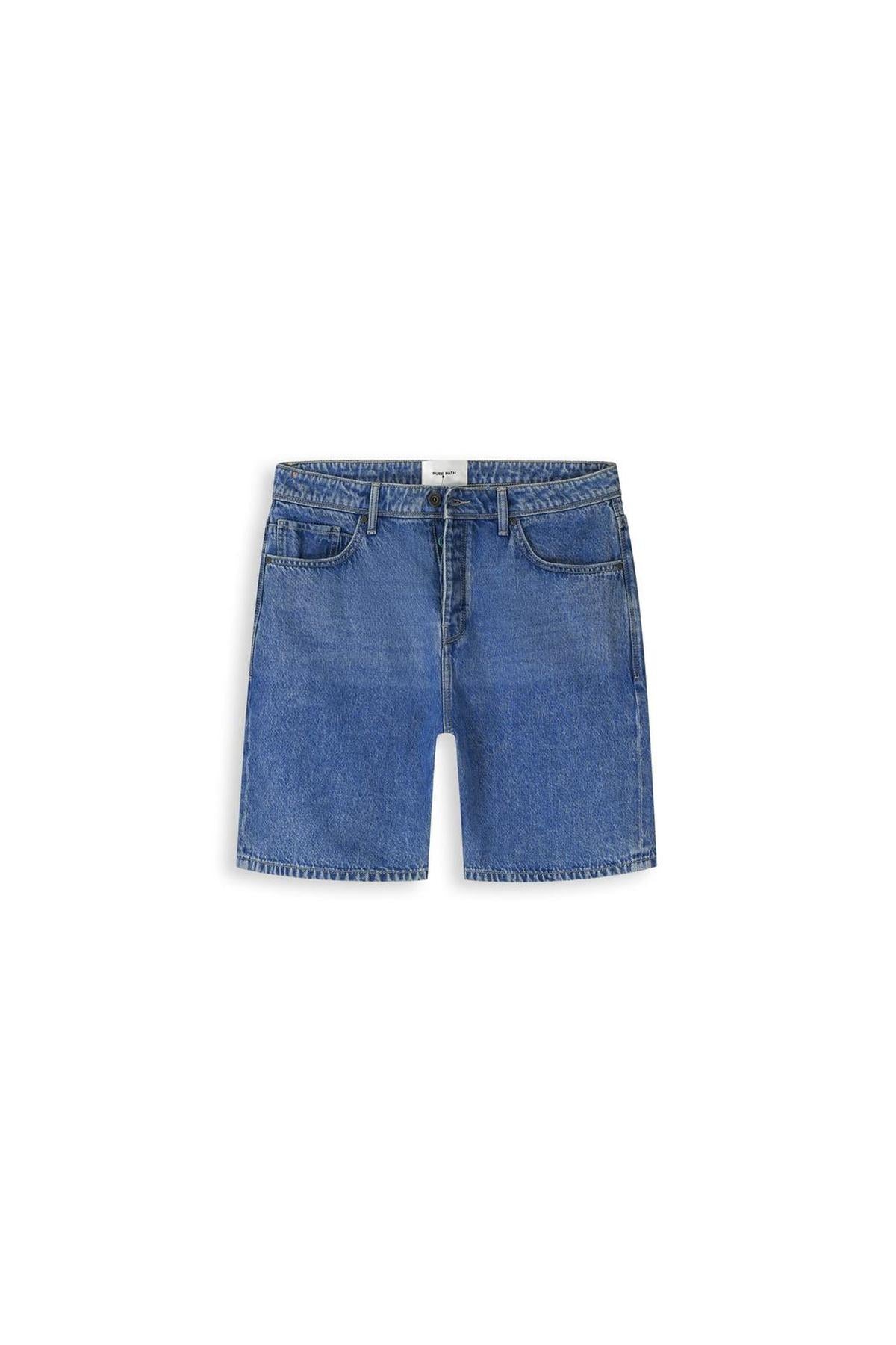 The Owen Regular Fit Short Denim Mid Blue