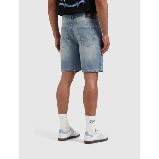 The Owen Regular Fit Shorts Denim Mid Blue-Pure Path-Mansion Clothing