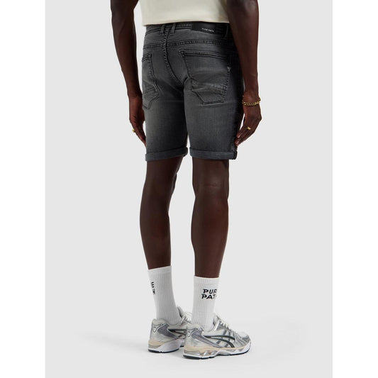 The Steve Skinny Fit Short Denim Dark Grey-Pure Path-Mansion Clothing