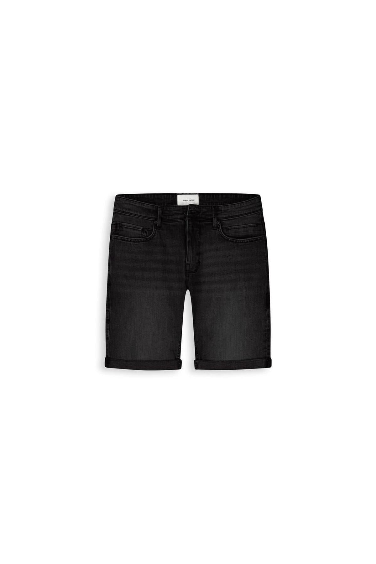 The Steve Skinny Fit Short Denim Dark Grey