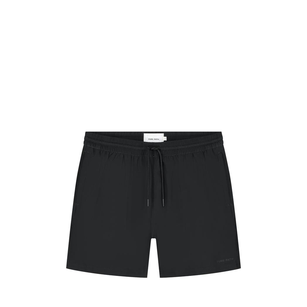 Tonal Logo Swim Shorts Black-Pure Path-Mansion Clothing
