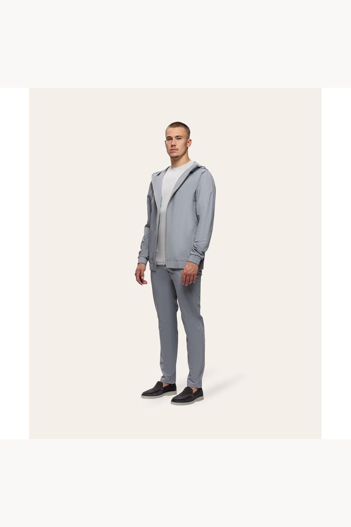 Tracksuit Jacket with Hood Light Grey