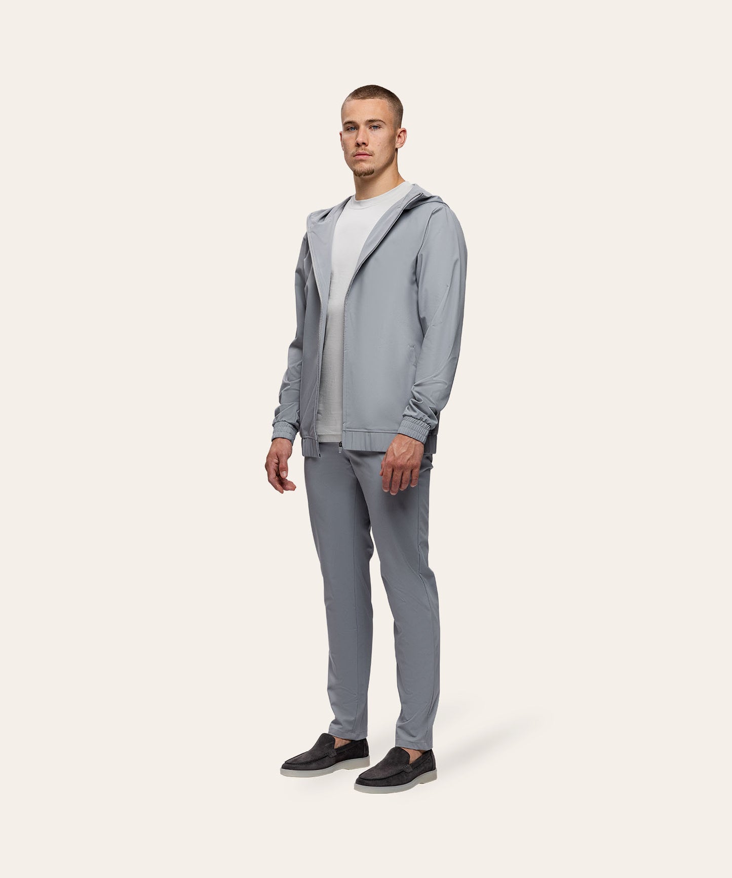 Tracksuit Jacket with Hood Light Grey
