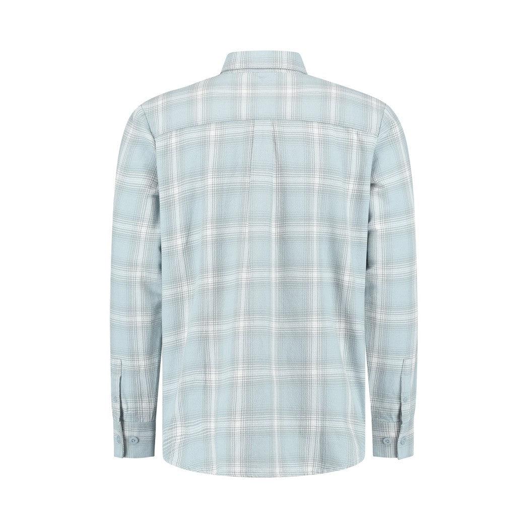 Twill Checked Overshirt Lt Blue-Pure Path-Mansion Clothing