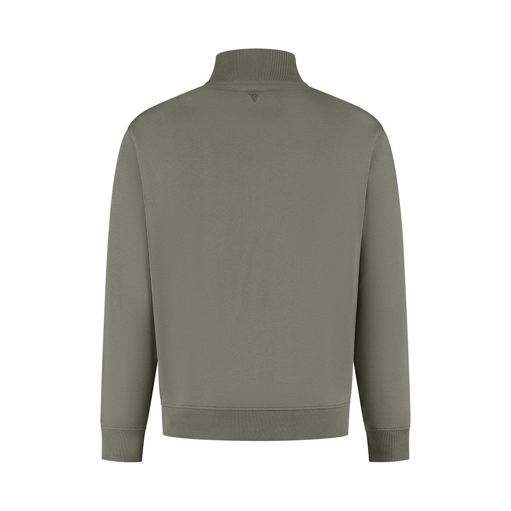 Utility Zip-Up Sweater Army Green