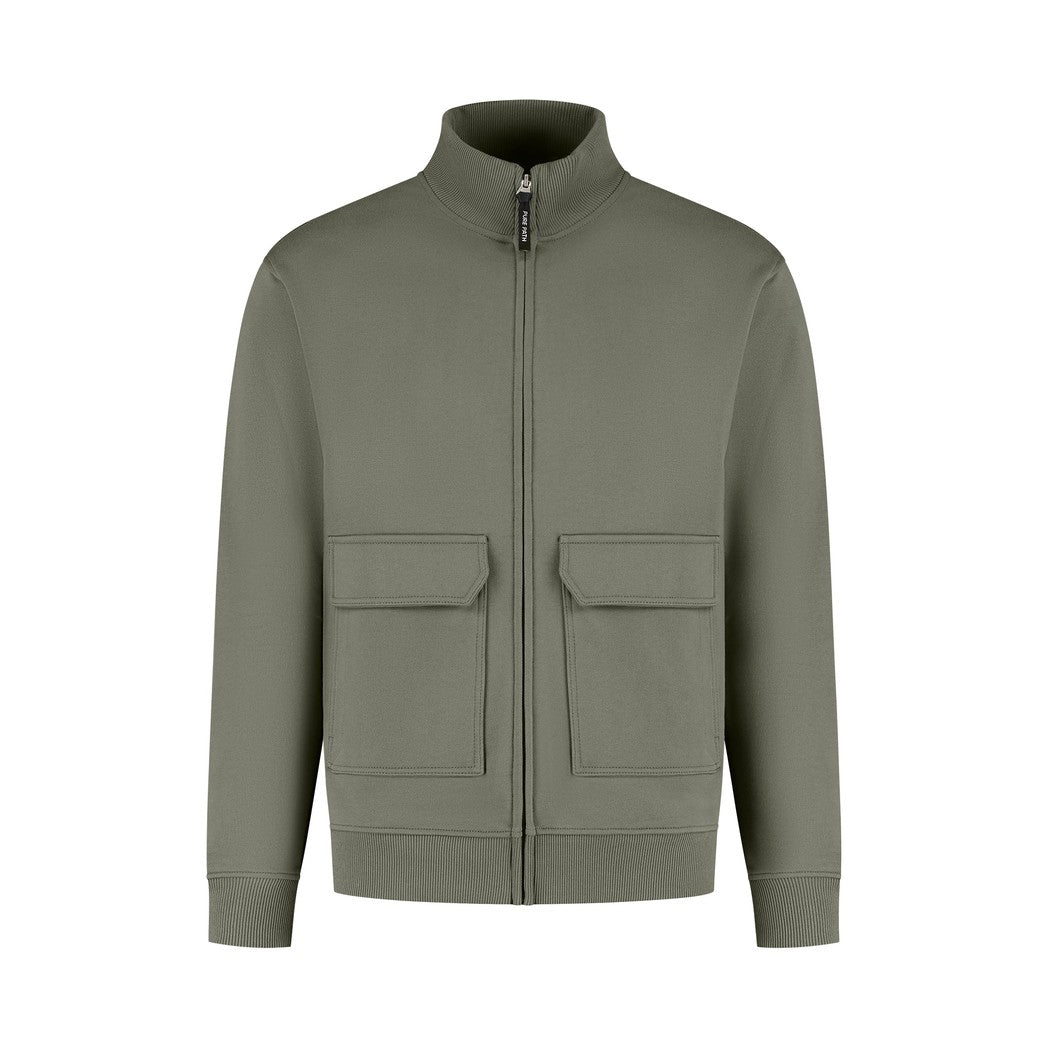 Utility Zip-Up Sweater Army Green