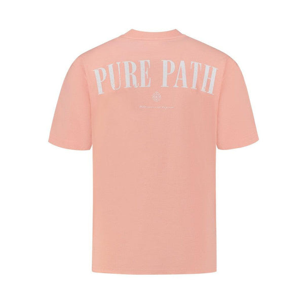 Vintage Back Print T-shirt - Coral-Pure Path-Mansion Clothing