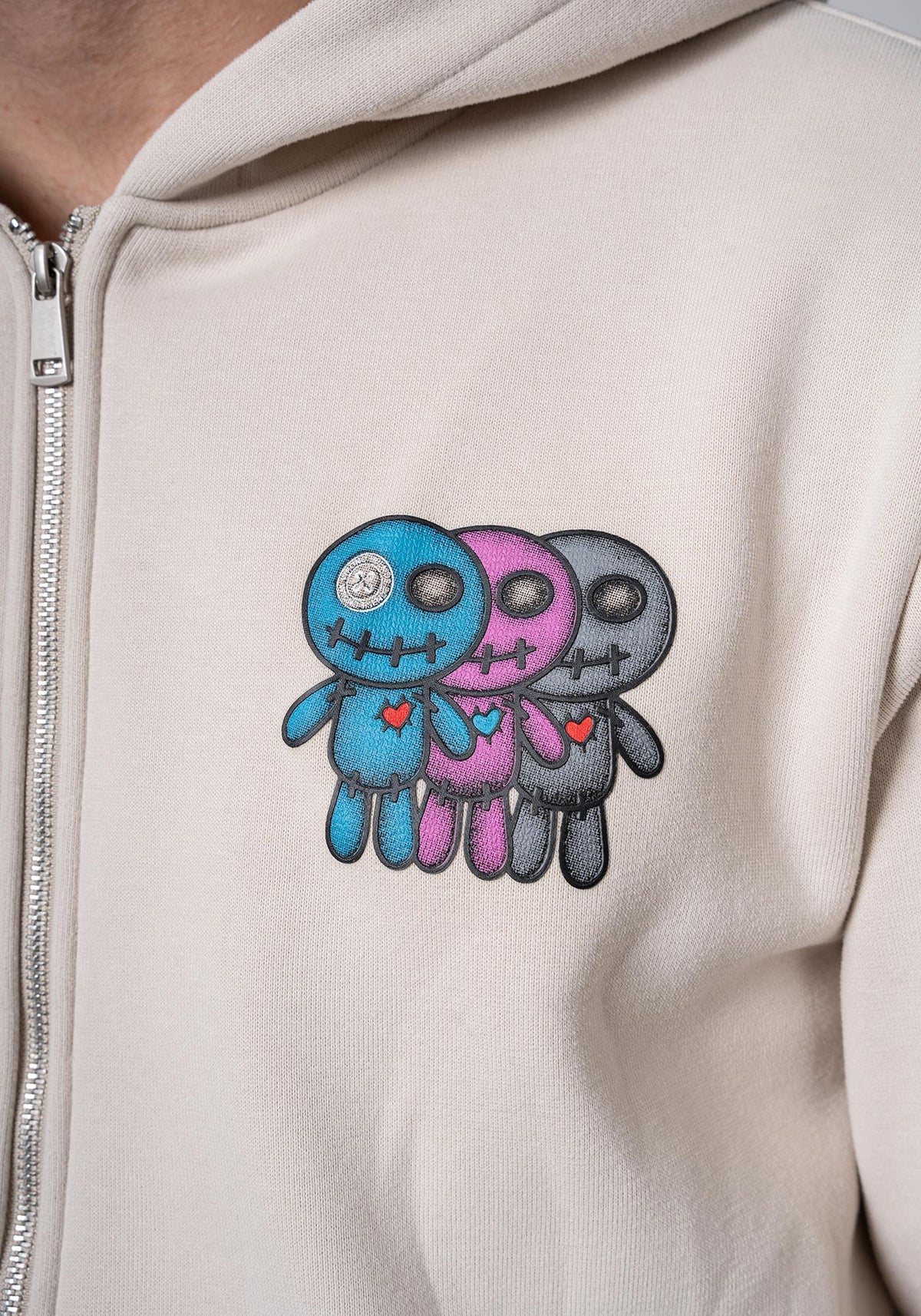 Juba Zipped Hoodie Light Grey