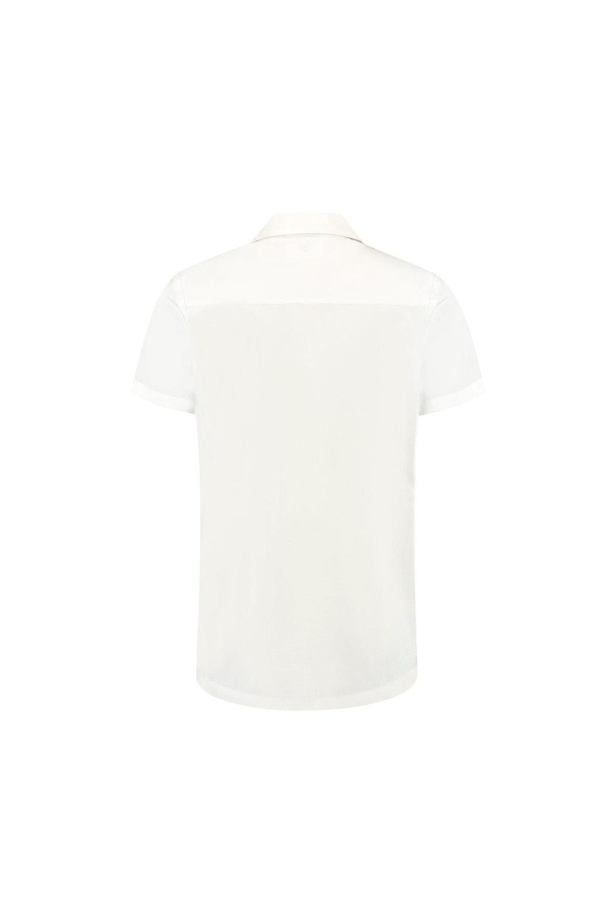 Wordmark Short Sleeve Shirt - White-Pure Path-Mansion Clothing