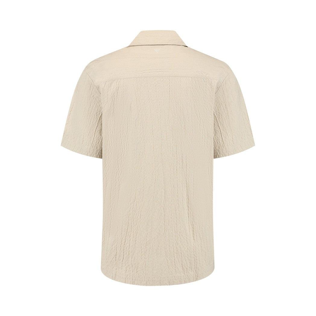 Wrinkled Short Sleeve Shirt - Sand-Pure Path-Mansion Clothing