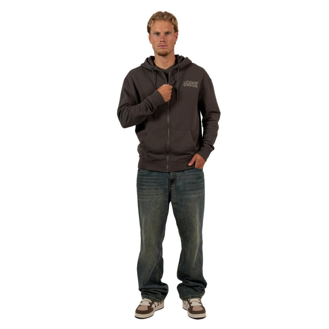 Wrong Friends Oxford Zipped Hoodie WF1201 Grey-wrong friends-Mansion Clothing